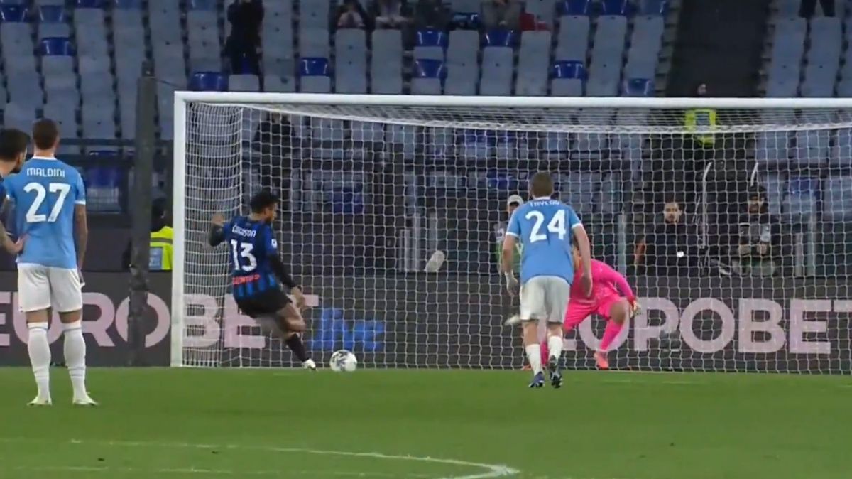 گل اول آتالانتا به لاتزیو (ادرسون)