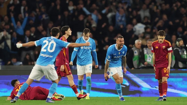 گل اول ناپولی به رم (شوت زیبای اسپینازولا)