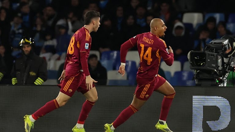 گل دوم رم به ناپولی (دبل مالن)