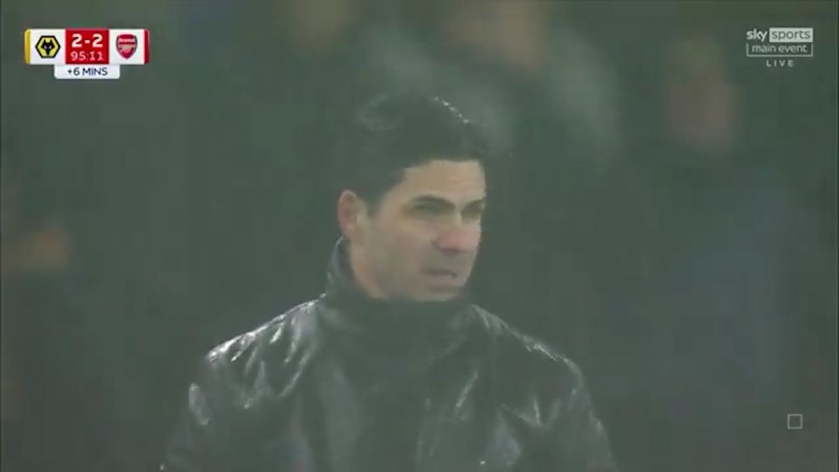 اشکهای آرتتا بعد از دریافت گل مساوی مقابل ولورهمپتون