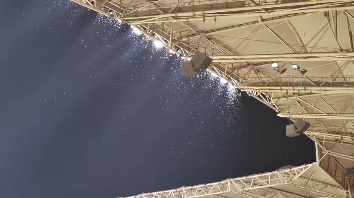 هجوم حشرات به ورزشگاه فولاد آره‌نا در حاشیه بازی فولاد - ذوب آهن