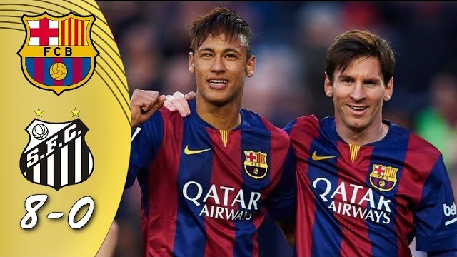 بازی جذاب بارسلونا 8-0 سانتوس در سال 2013