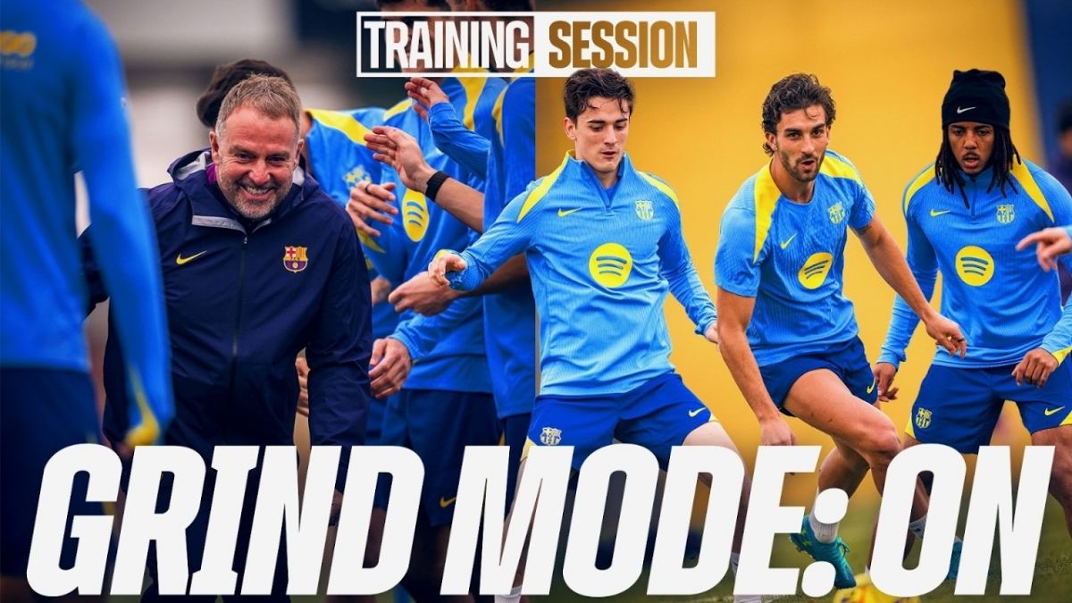 تمرینات بارسلونا پیش از بازی با ویارئال