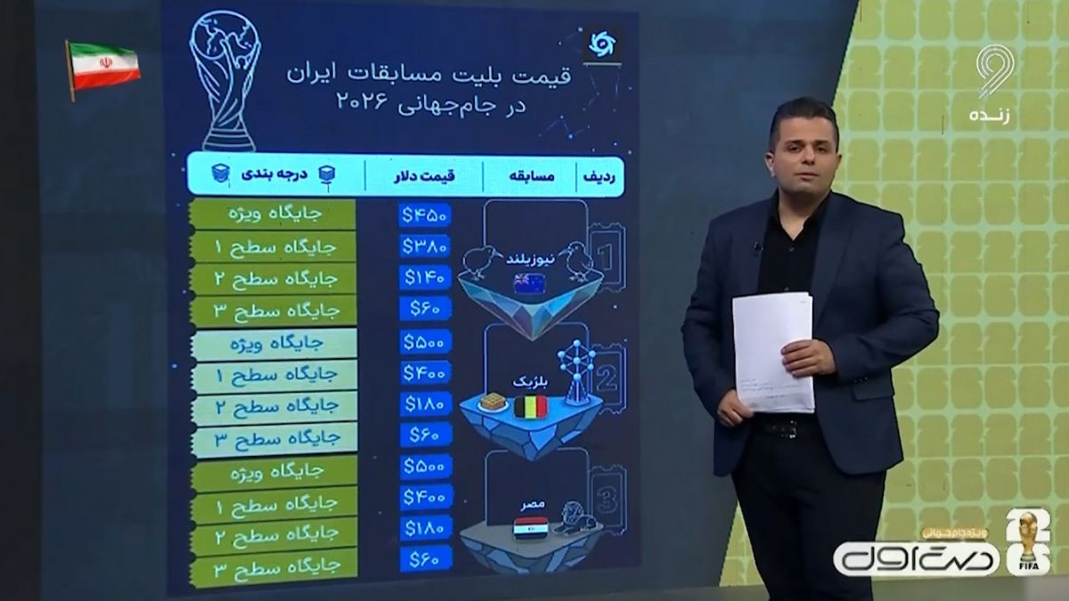 قیمت نهایی بلیت بازی های ایران در جام جهانی 2026