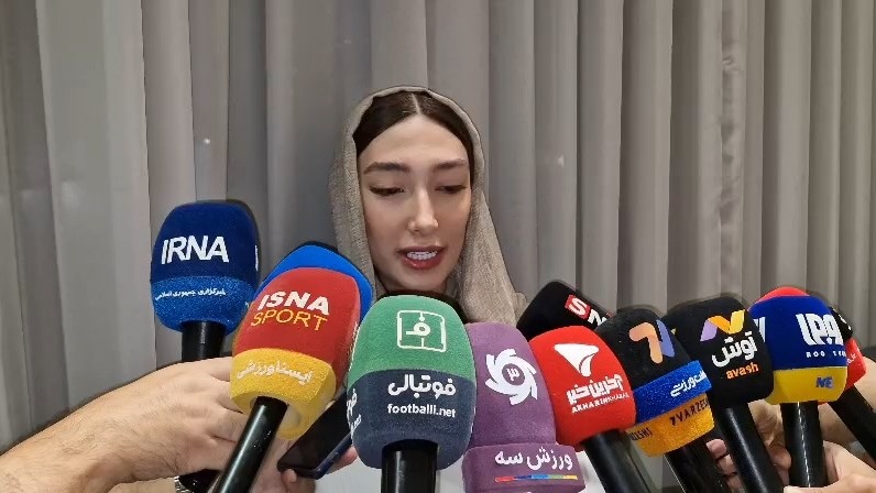 گفت و گو با مبینا نعمت زاده در حاشیه مراسم قهرمان ایران
