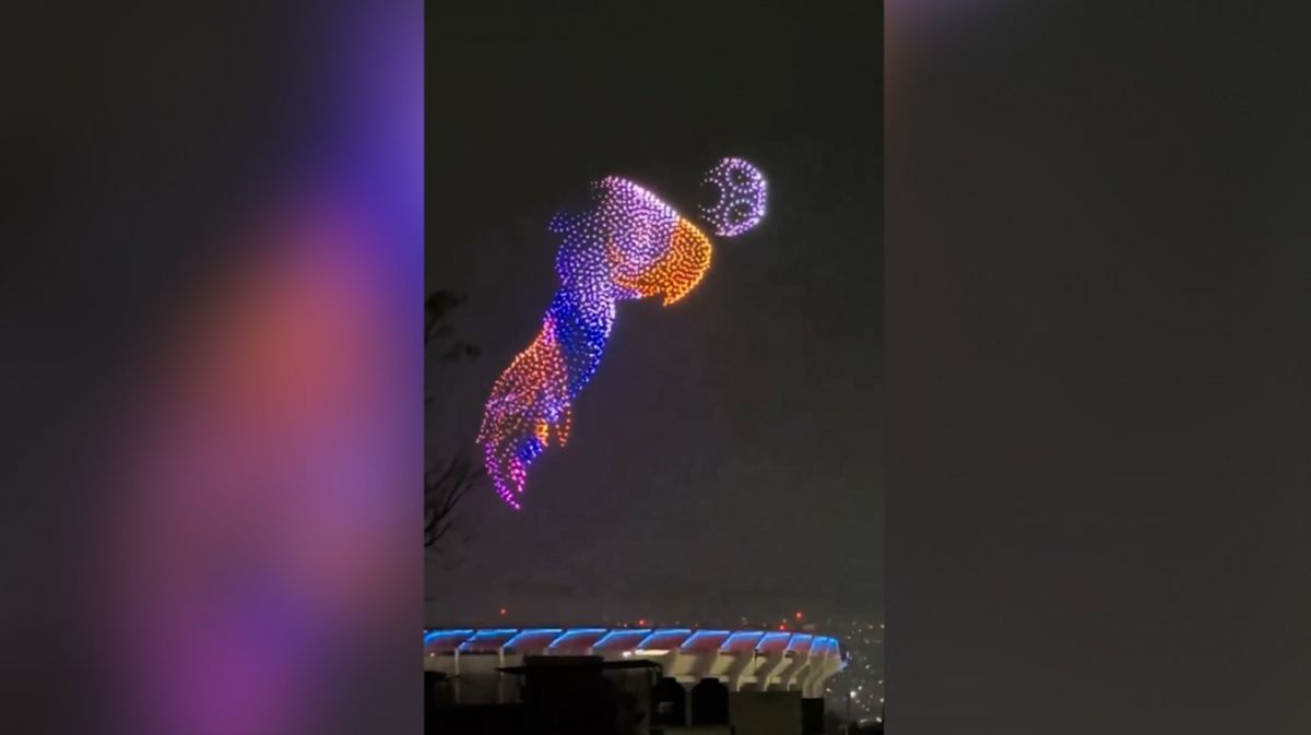 تست نمایش پهپادی در ورزشگاه آزتکا برای افتتاحیه جام جهانی ۲۰۲۶