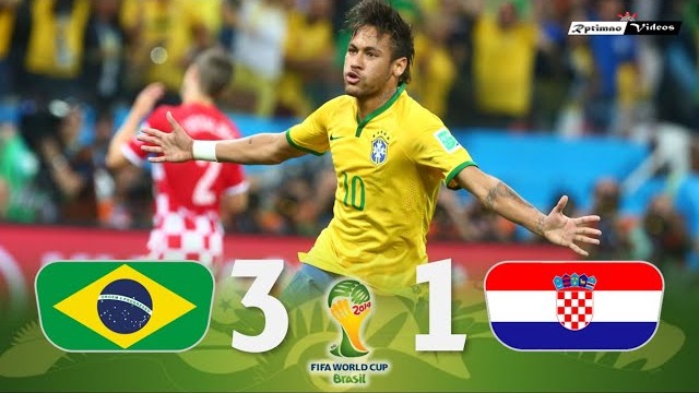 افتتاحیه جام جهانی 2014؛ برزیل 3-1 کرواسی (دبل نیمار در اولین حضور در جام جهانی)