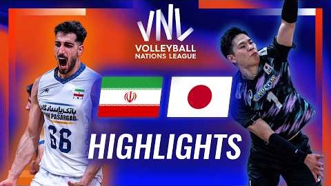 خلاصه والیبال ایران 2-3 ژاپن (لیگ ملت های والیبال)