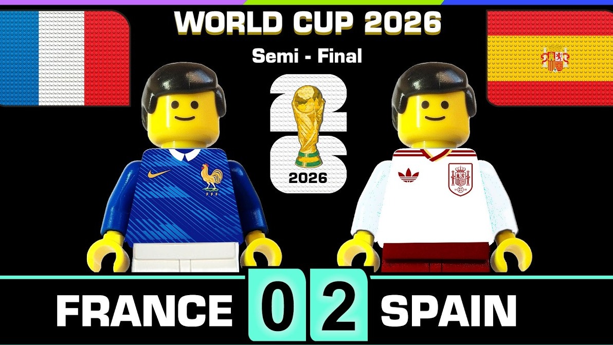 شبیه سازی گل های بازی اسپانیا 2-0 فرانسه با عروسک لگو