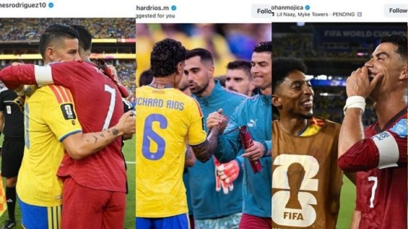 پست دستهجمعی بازیکنان کلمبیا با کریستیانو رونالدو!