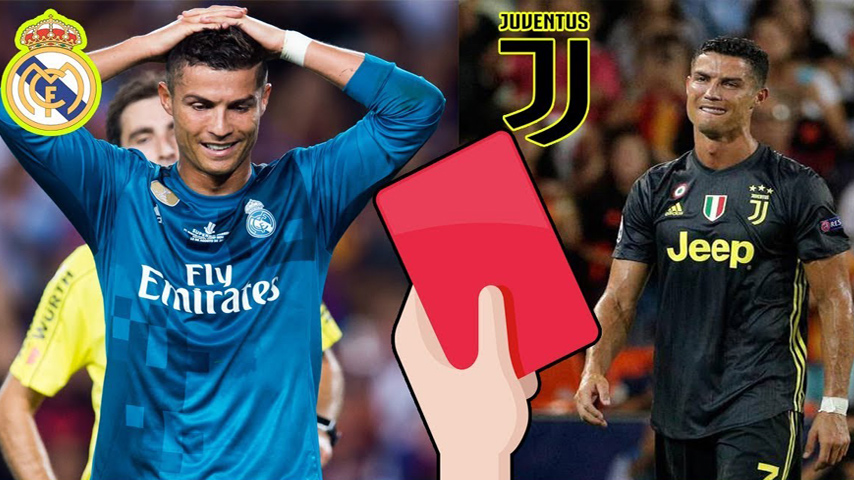 11 کارت قرمز دوران فوتبال رونالدو