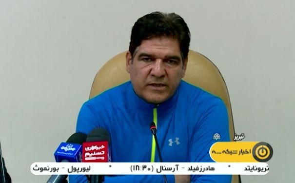 کنفرانس خبری مهاجری پیش از بازی ماشین سازی - نفت آبادان