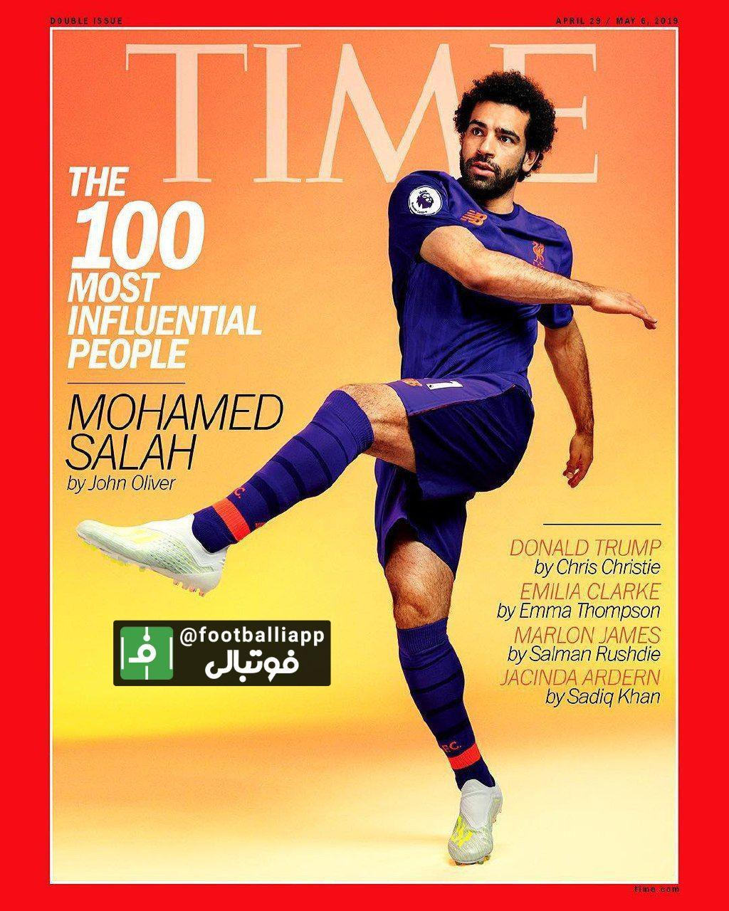 تایم، محمد صلاح بازیکن تیم ملی مصر و تیم لیورپول را بعنوان یکی از صد شخصیت تاثیر گذار در سال ۲۰۱۹ معرفی کرده است.تایم اعتقاد دارد جنبه رفتار انسانی محمد صلاح به بازیکن شاخص و شناخته شده بودنش در فوتبال جهان برتری دارد .