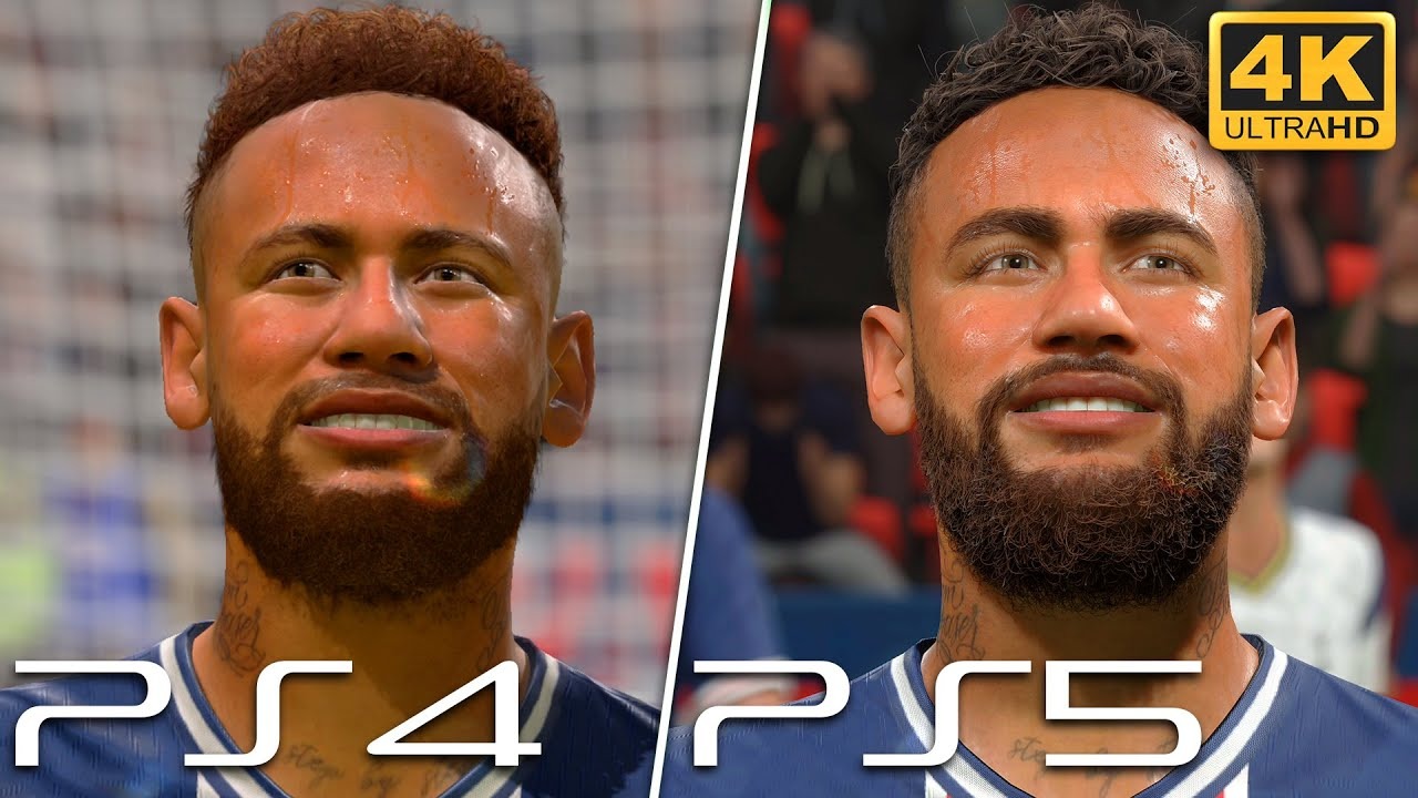 مقایسه چهره بازیکنان پاری سن ژرمن در فیفا 21 در PS4 و PS5