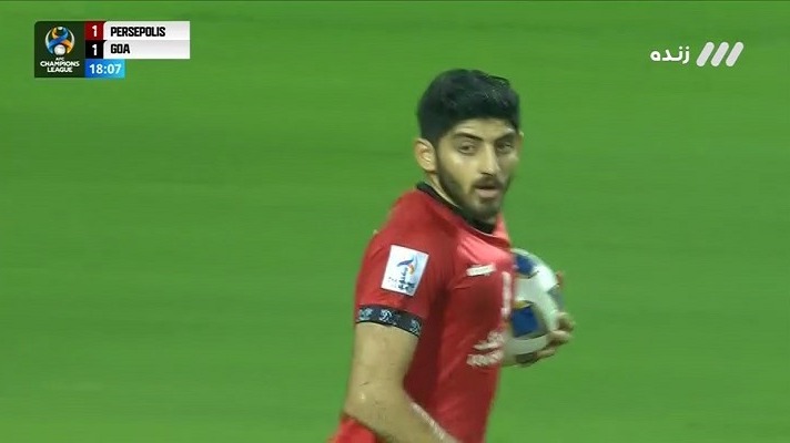 گل اول پرسپولیس به گوآ (مهدی ترابی - پنالتی)