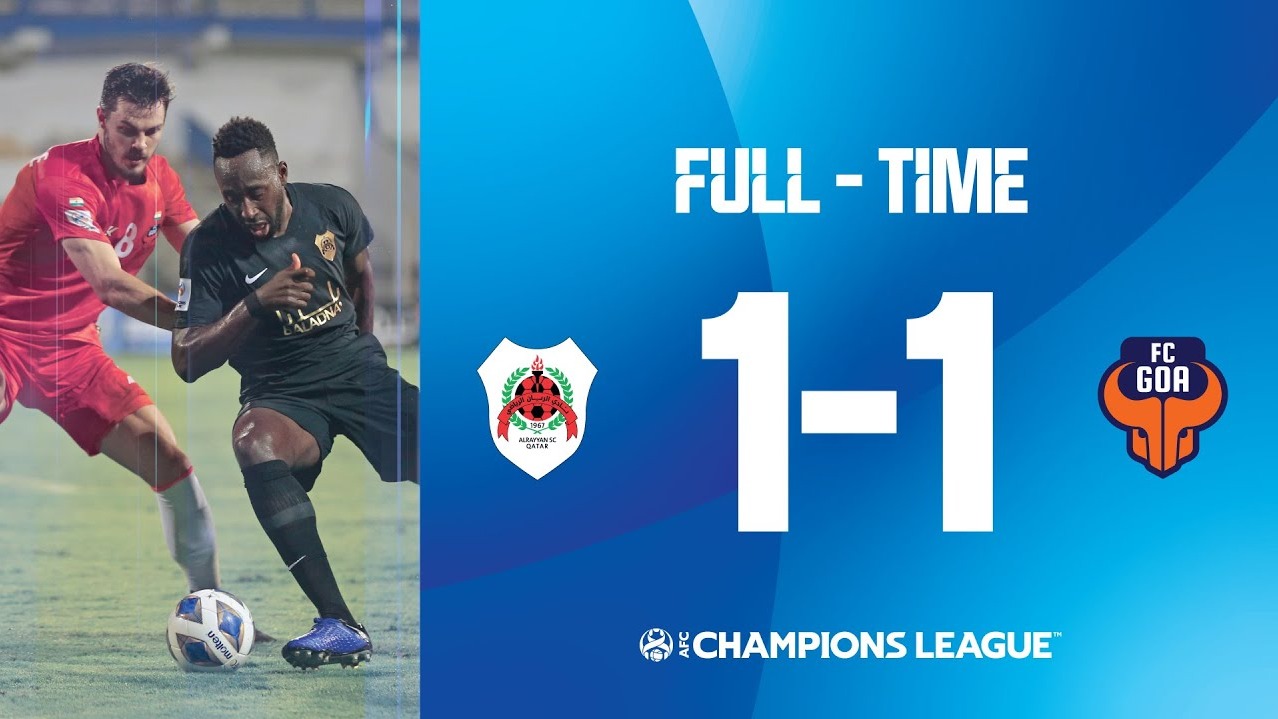 خلاصه بازی الریان 1-1 گوا (گروه پرسپولیس)