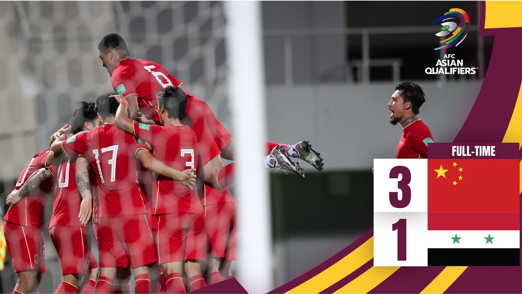 خلاصه بازی چین 3-1 سوریه