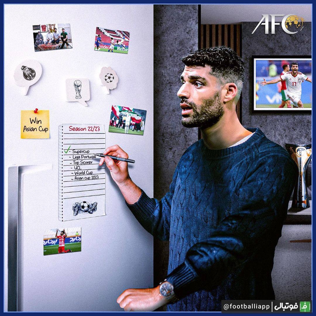 طرح جالب afc فارسی از ماموریت‌های طارمی در فصل جاری