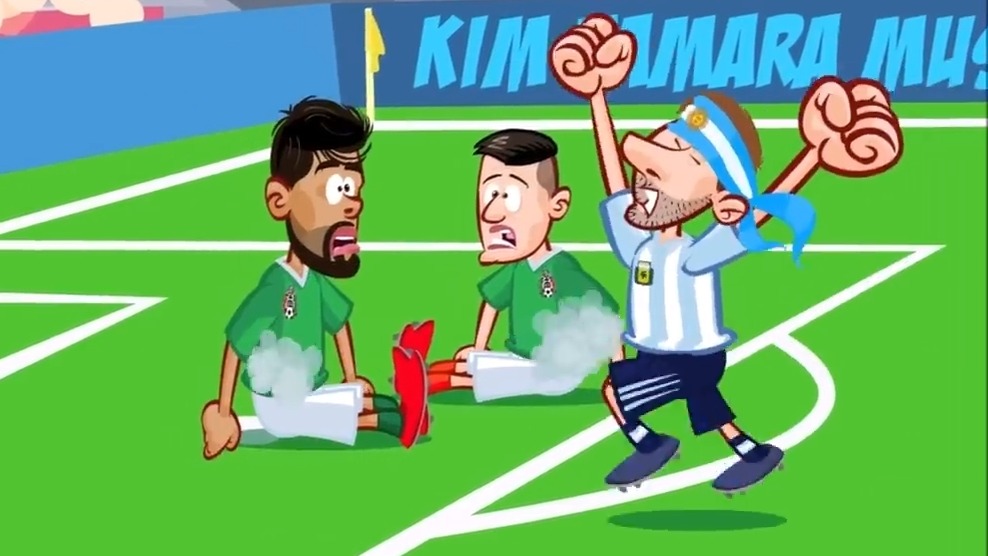 انیمیشن جالب بازی آرژانتین 2-0 مکزیک