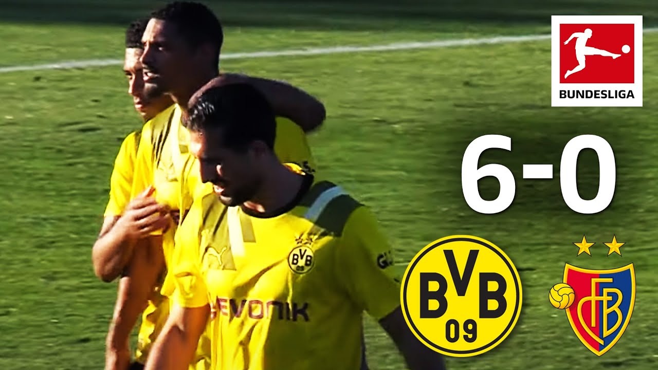 خلاصه بازی دورتموند 6-0 بازل (هت تریک هالر)