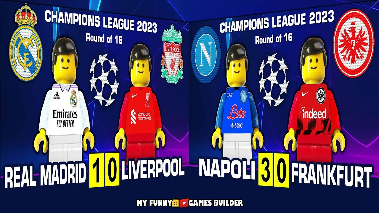 شبیه سازی بازی رئال مادرید 1-0 لیورپول و ناپولی 3-0 فرانکفورت با عروسک لگو