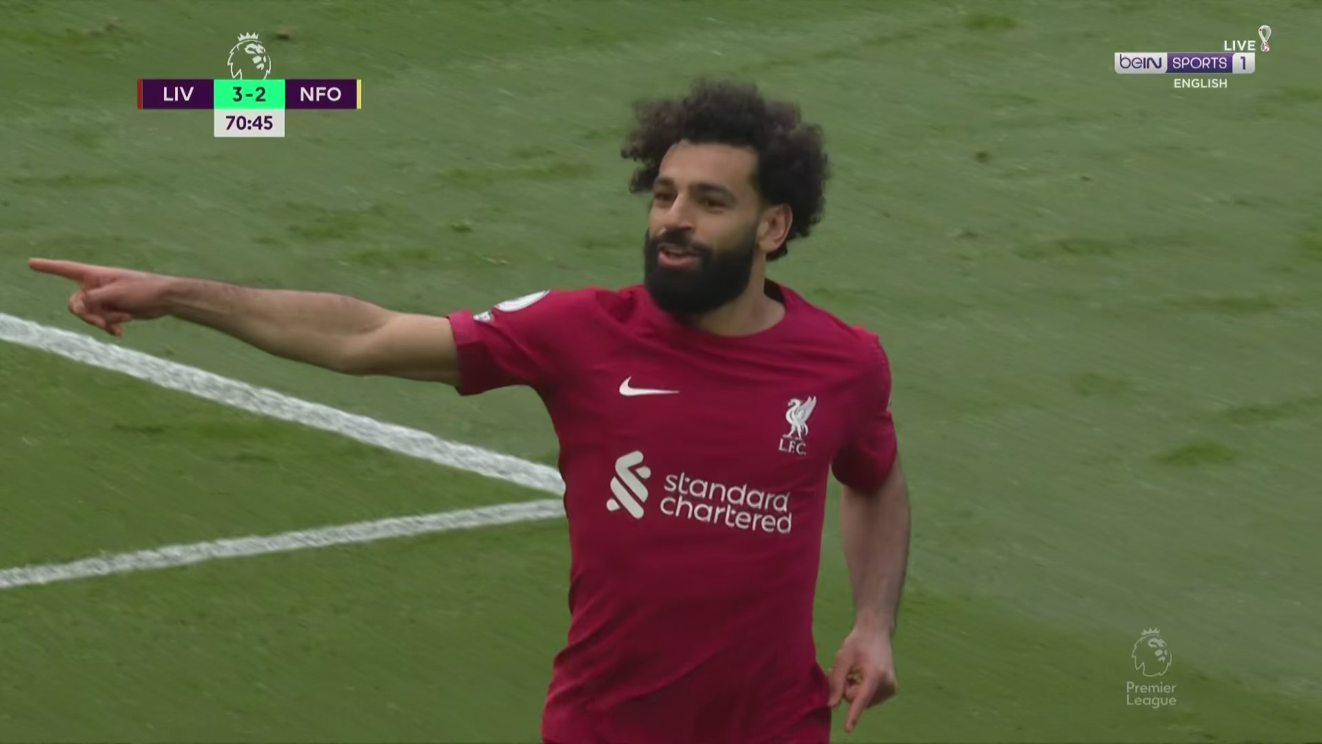 گل سوم لیورپول به ناتینگهام فارست (محمد صلاح)