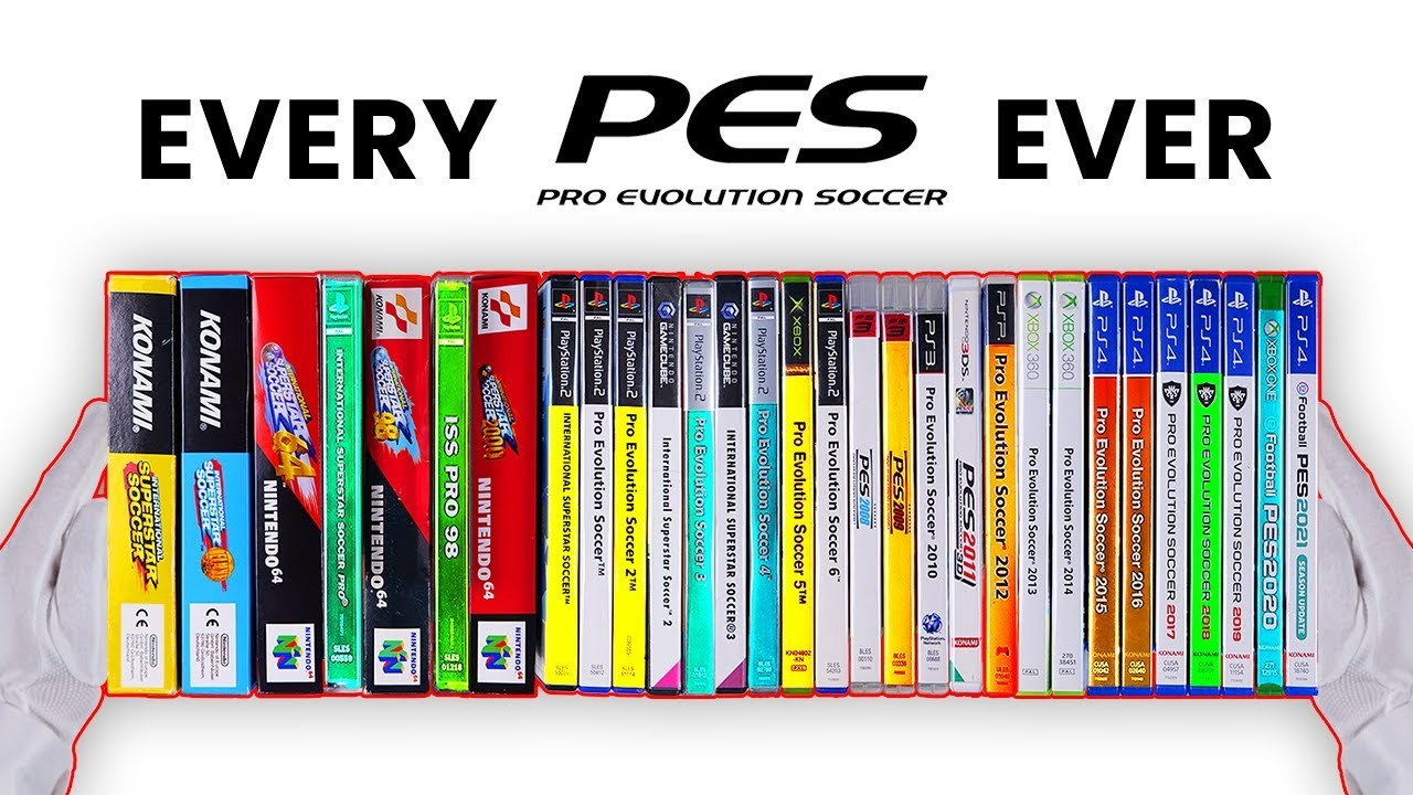 آن باکس نسخه های مختلف بازی PES از سال 1996 تا 2023