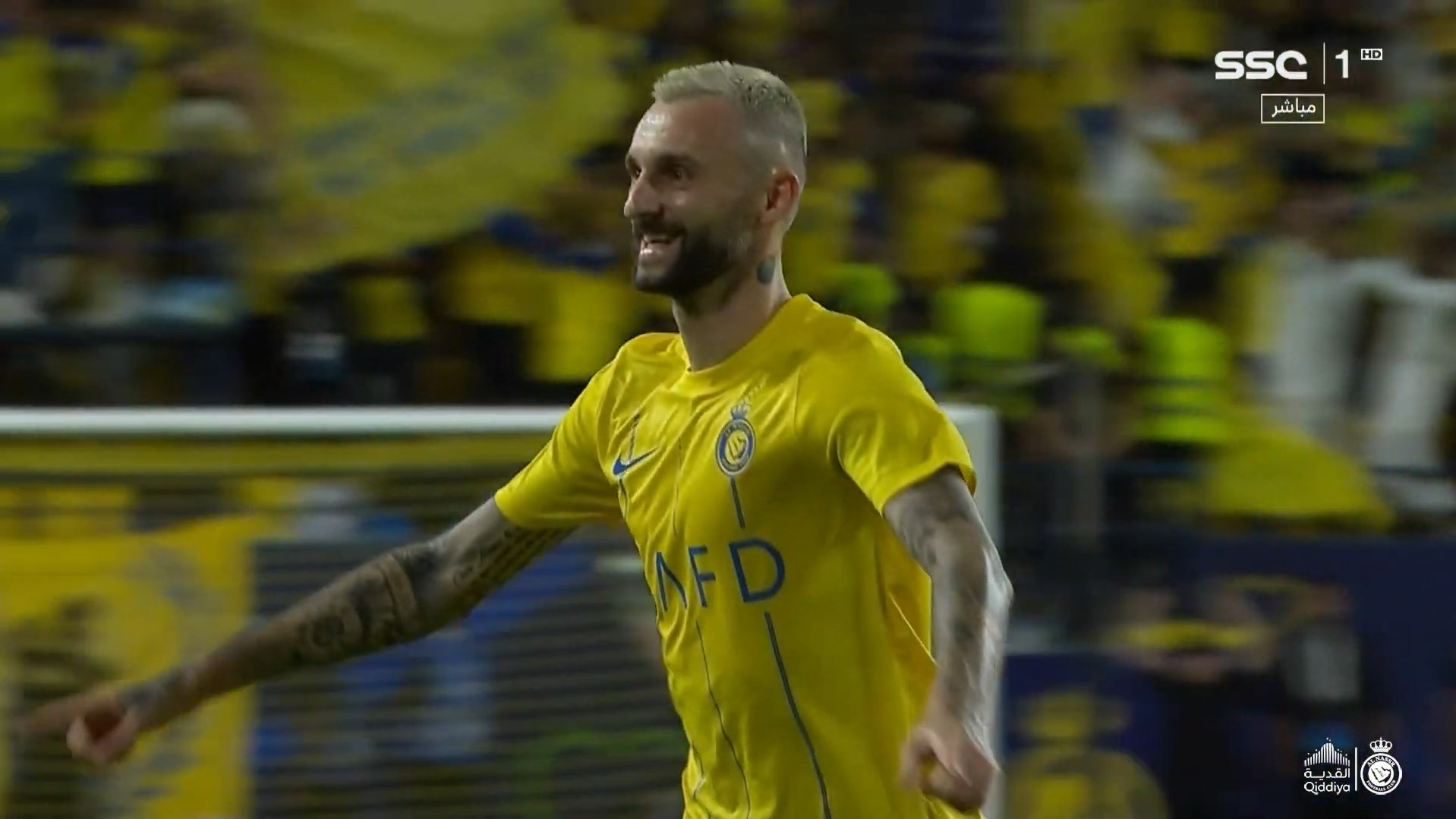 گل چهارم النصر به الاهلی امارات (بروزوویچ با پاس رونالدو در دقیقه 97)