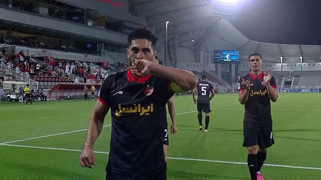 تک گل پرسپولیس به الدحیل توسط امید عالیشاه با گزارش عربی