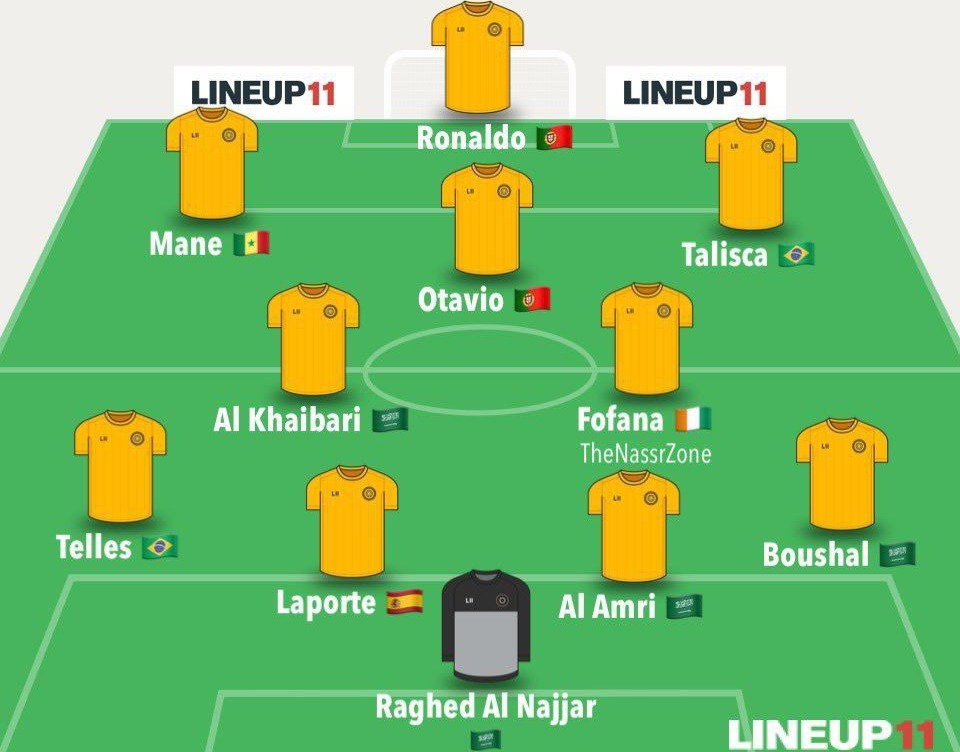 ترکیب النصر مقابل ضمک با حضور رونالدو در خط حمله