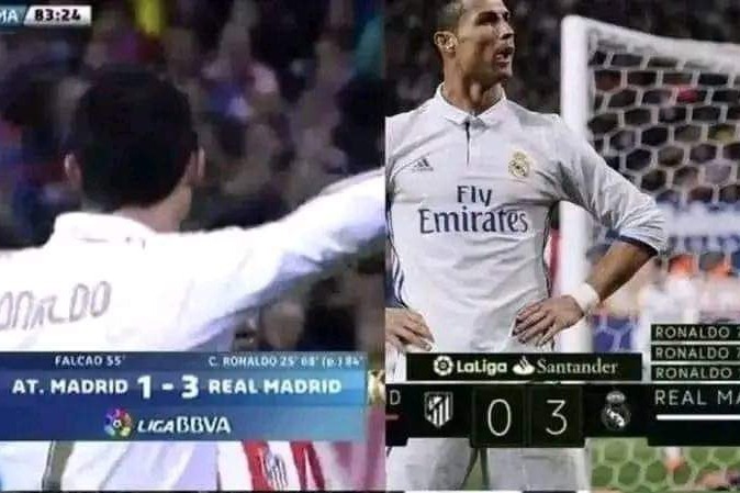 چهار هتتریک رونالدو مقابل تیم سیمئونه در یک قاب