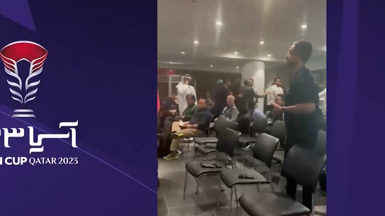 فوتبال برتر/ درگیری در محل نشست خبری بعد از بازی عراق - اردن