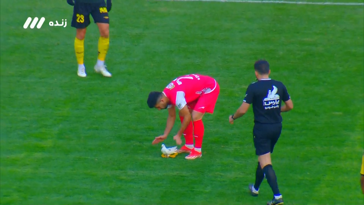 ورود ناگهانی یک کبوتر به زمین مسابقه سپاهان - پرسپولیس