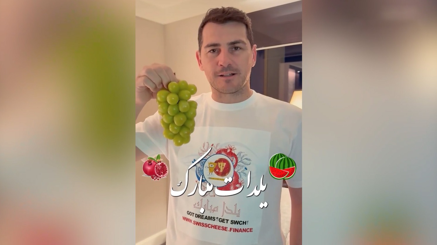 تبریک شب یلدا به زبان فارسی توسط ایکر کاسیاس سنگربان اسطورهای رئالمادرید
