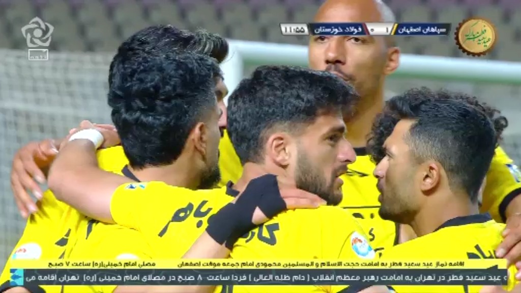 گل اول سپاهان به فولاد خوزستان (گل به خودی نعمتی)