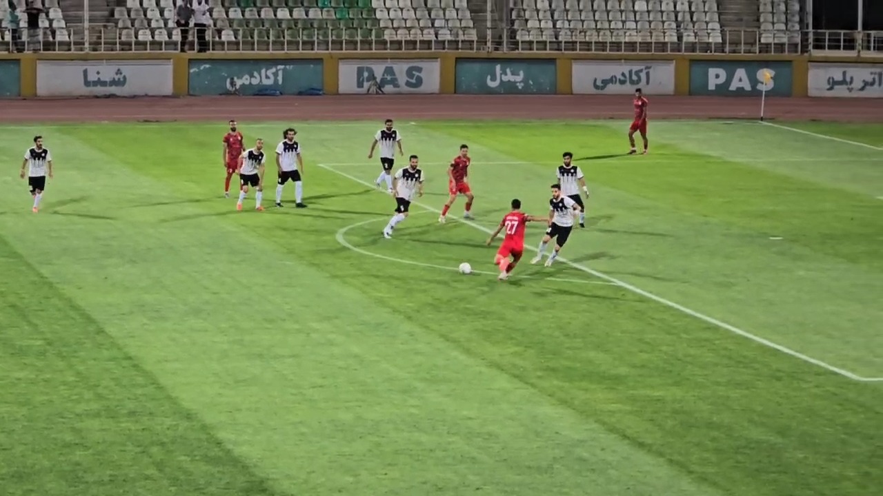 گلهای بازی نیروی زمینی 2-0 نفت مسجدسلیمان از زاویه دوربین فوتبالی