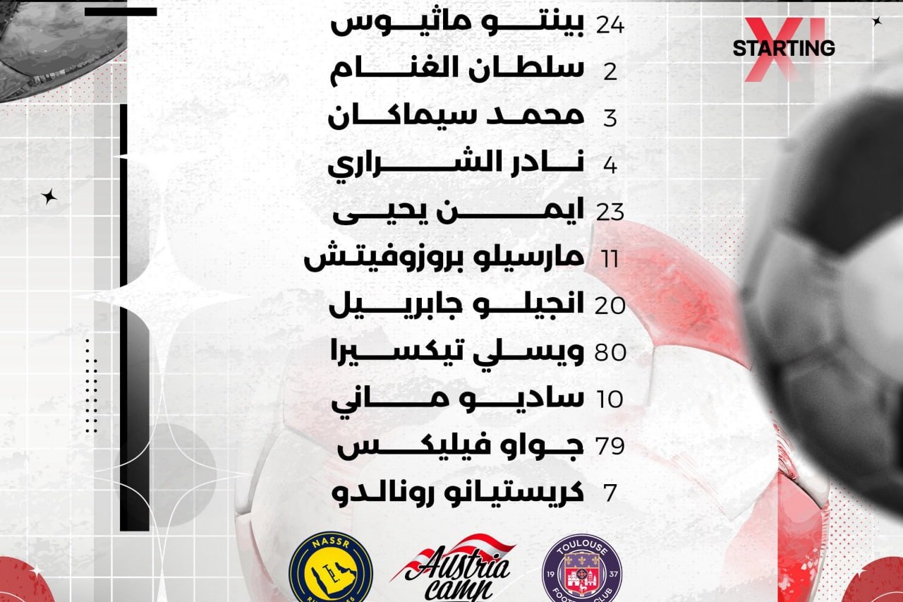 ترکیب النصر مقابل تولوز با حضور رونالدو و ژائو فلیکس