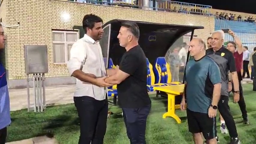 خوش و بش فکری و بیاتلو قبل از بازی نفت گچساران و آریو