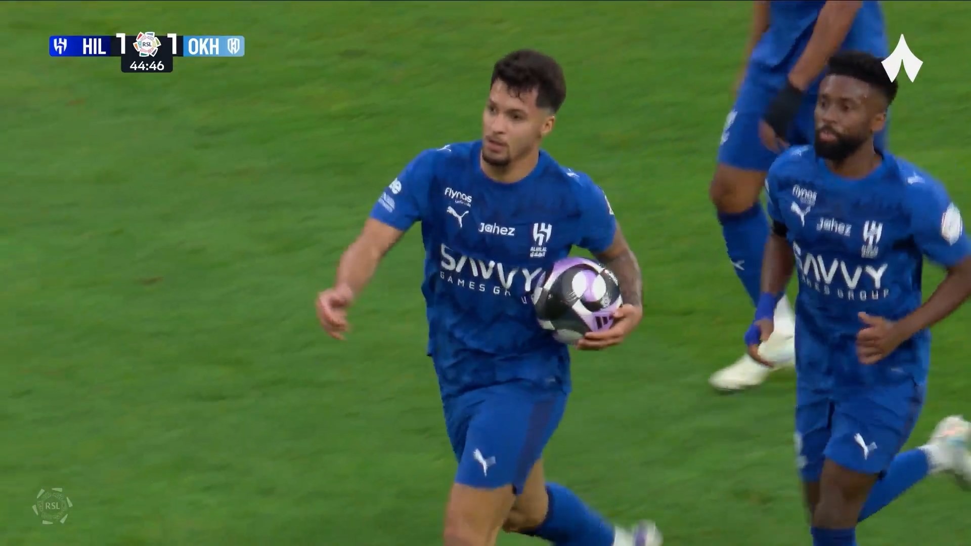 گل اول الهلال به الاخدود (مارکوس لئوناردو)