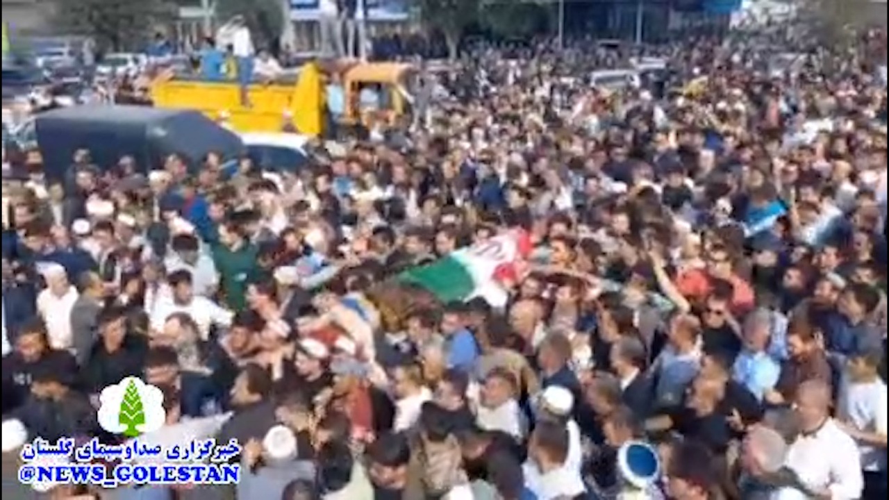 مراسم خاکسپاری پیکر صابر کاظمی در روستای قانقرمه