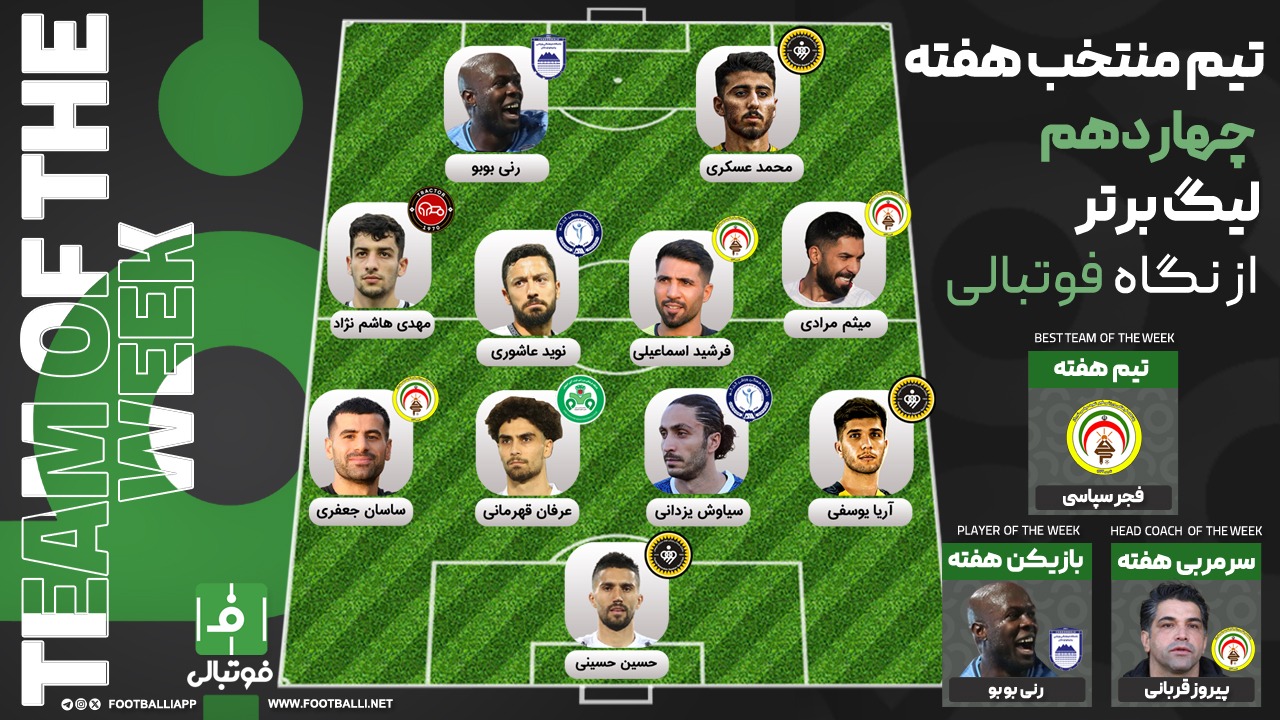 تیم منتخب هفته چهاردهم؛ منهای استقلال!