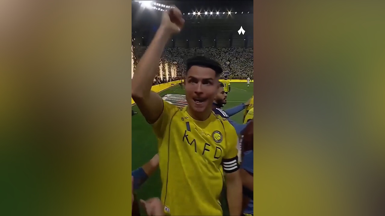 شادی عربی رونالدو پس از گلزنی به الاهلی