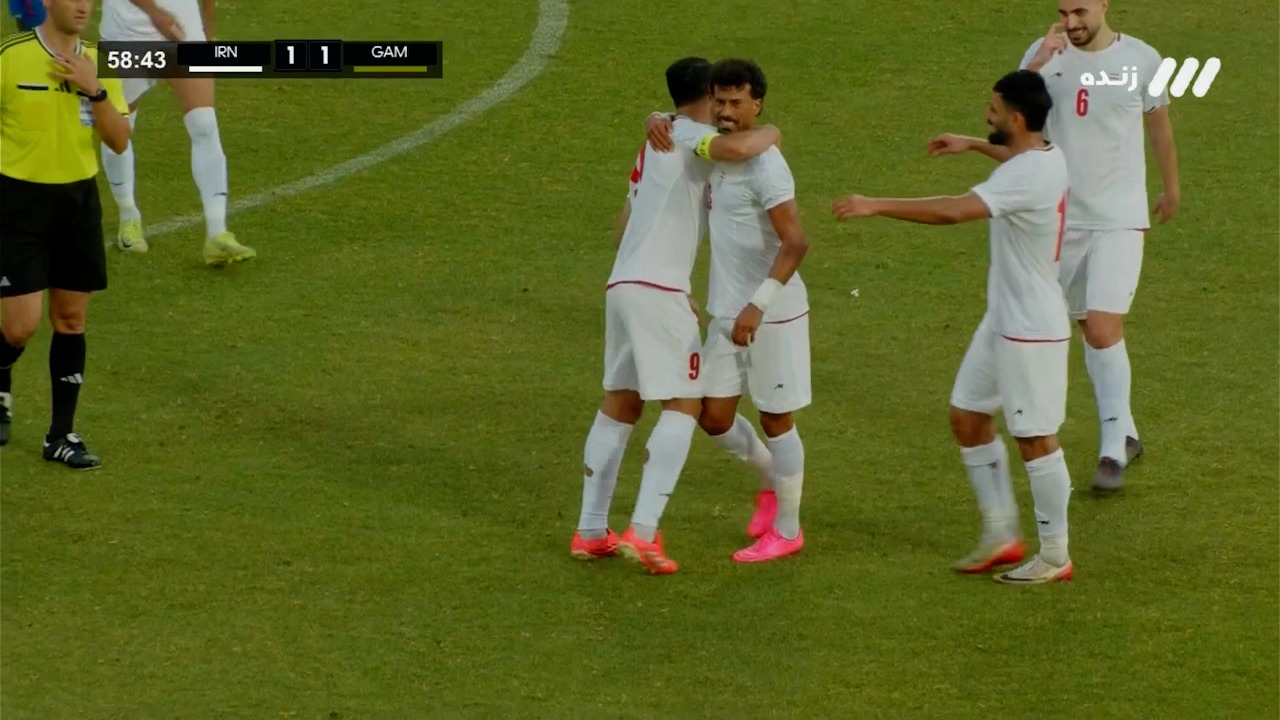 گل دوم ایران به گامبیا (سوپرگل رامین رضاییان)