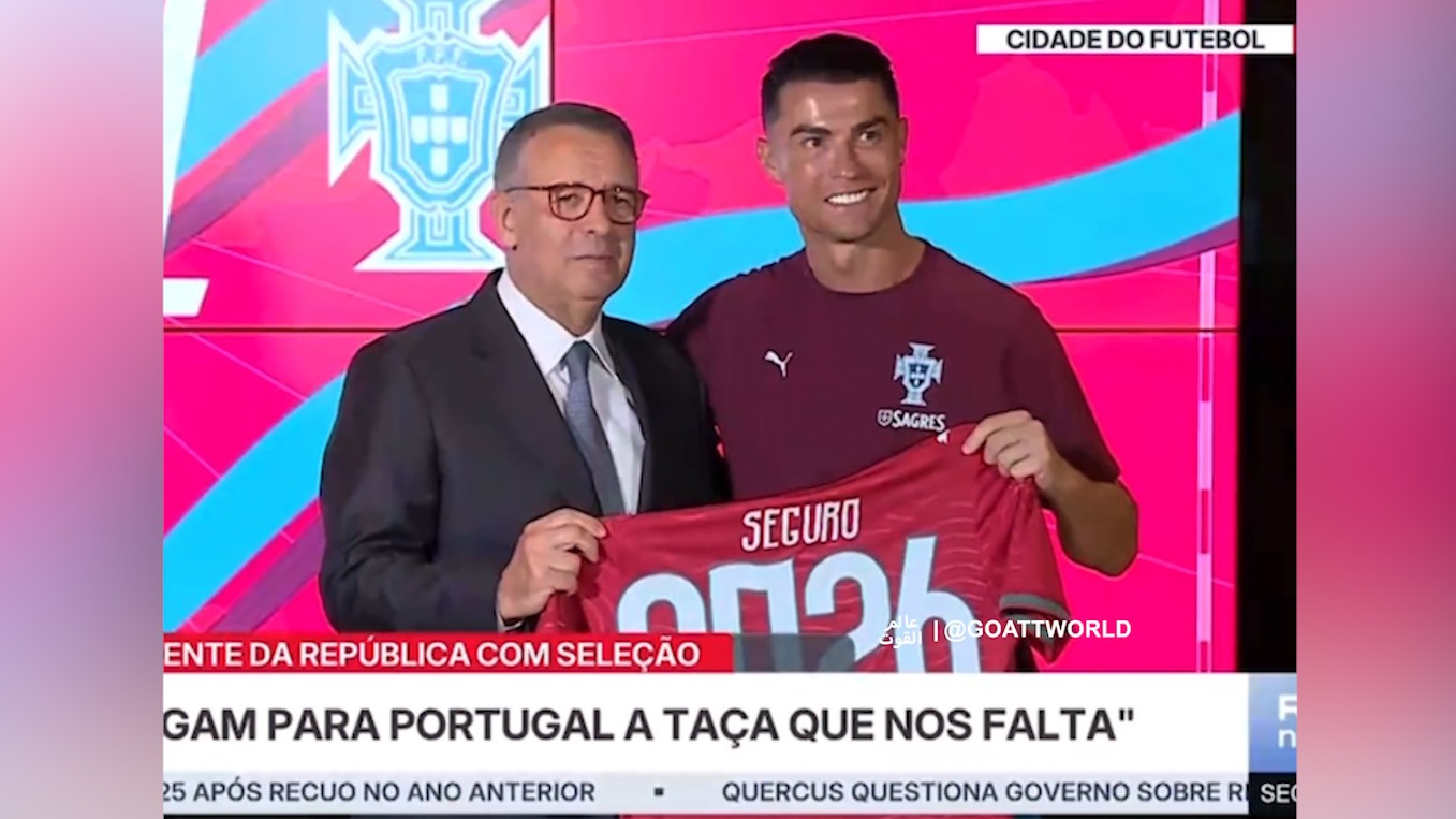 شال افتخار بر گردن رونالدو؛ دیدار CR7 با رییس جمهور پرتغال