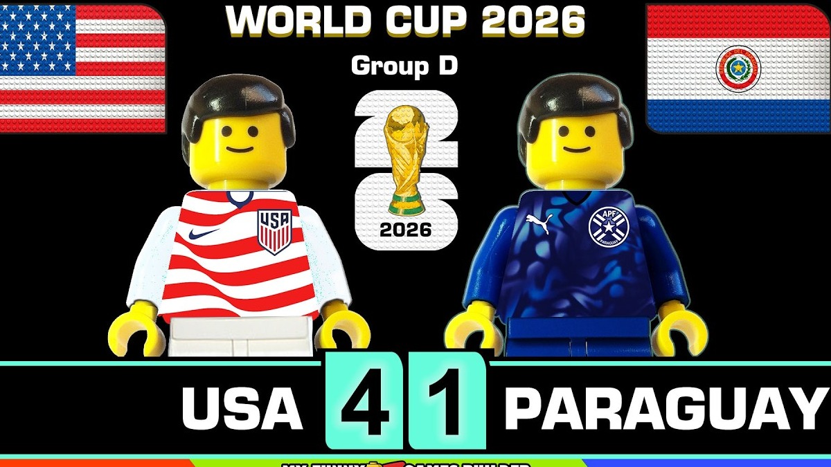 شبیه سازی بازی آمریکا 4-1 پاراگوئه با عروسک لگو