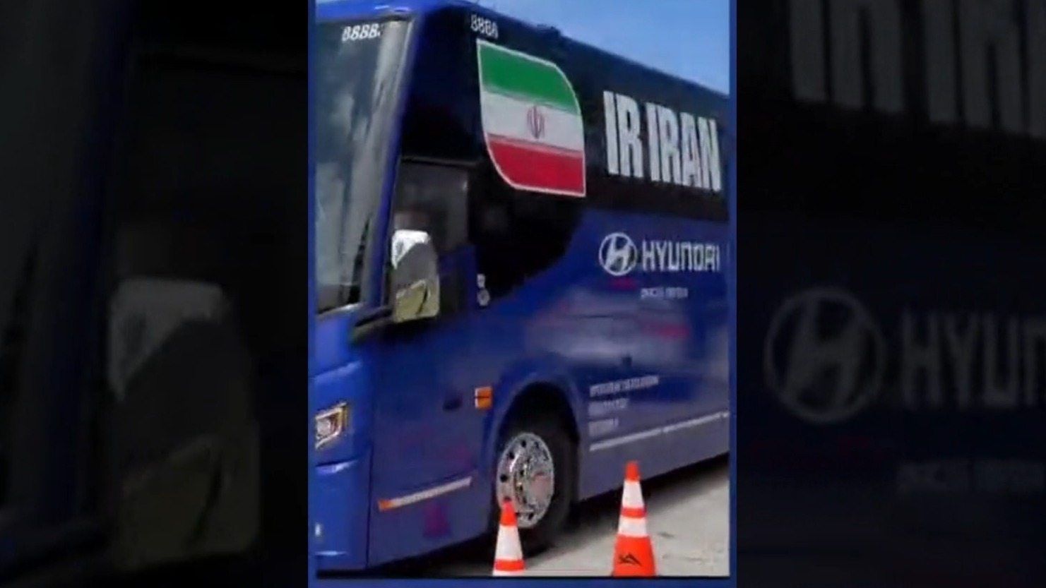 ورود اتوبوس تیم ملی به محل اقامت در لس‌آنجلس تحت تدابیر امنیتی ویژه