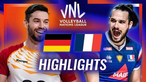 خلاصه بازی والیبال فرانسه 1-3 آلمان (لیگ ملت های والیبال)
