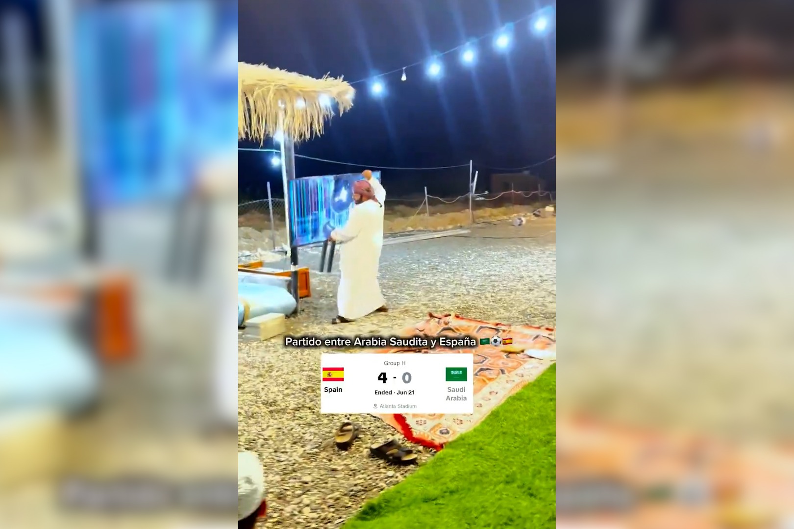 واکنش هوادار عربستان پس از شکست ۴-۰ مقابل اسپانیا فوتبالی | 