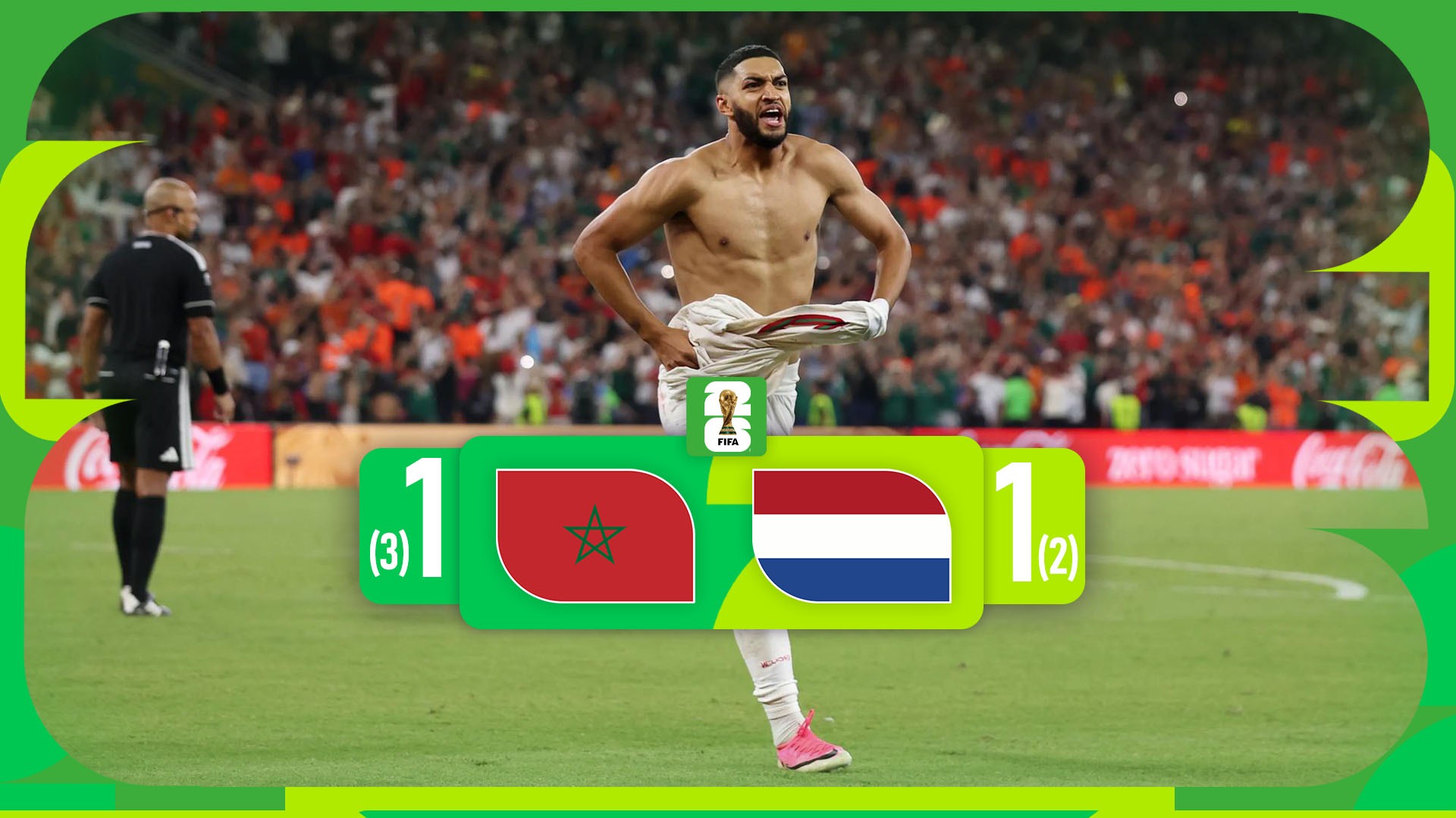 خلاصه بازی هلند (2) 1-1 (3) مراکش