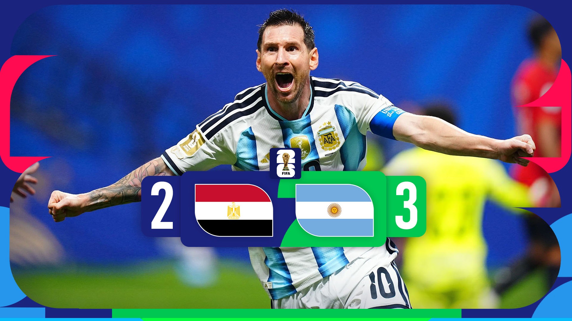 خلاصه بازی آرژانتین 3-2 مصر (کامبک بی نظیر آرژانتین)